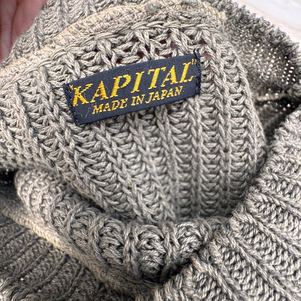 KAPITAL Made in Japan Oversized Distressed Knit Sweater RARE FIND Size 1 (small) - Picture 4 of 12